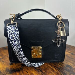 Louis Vuitton Vintage Bag Monceau Black Epi Leather 2-Way